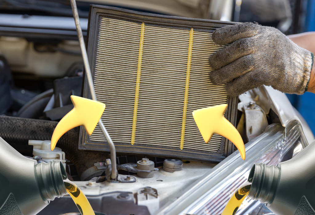 filtro de aire tiene aceite